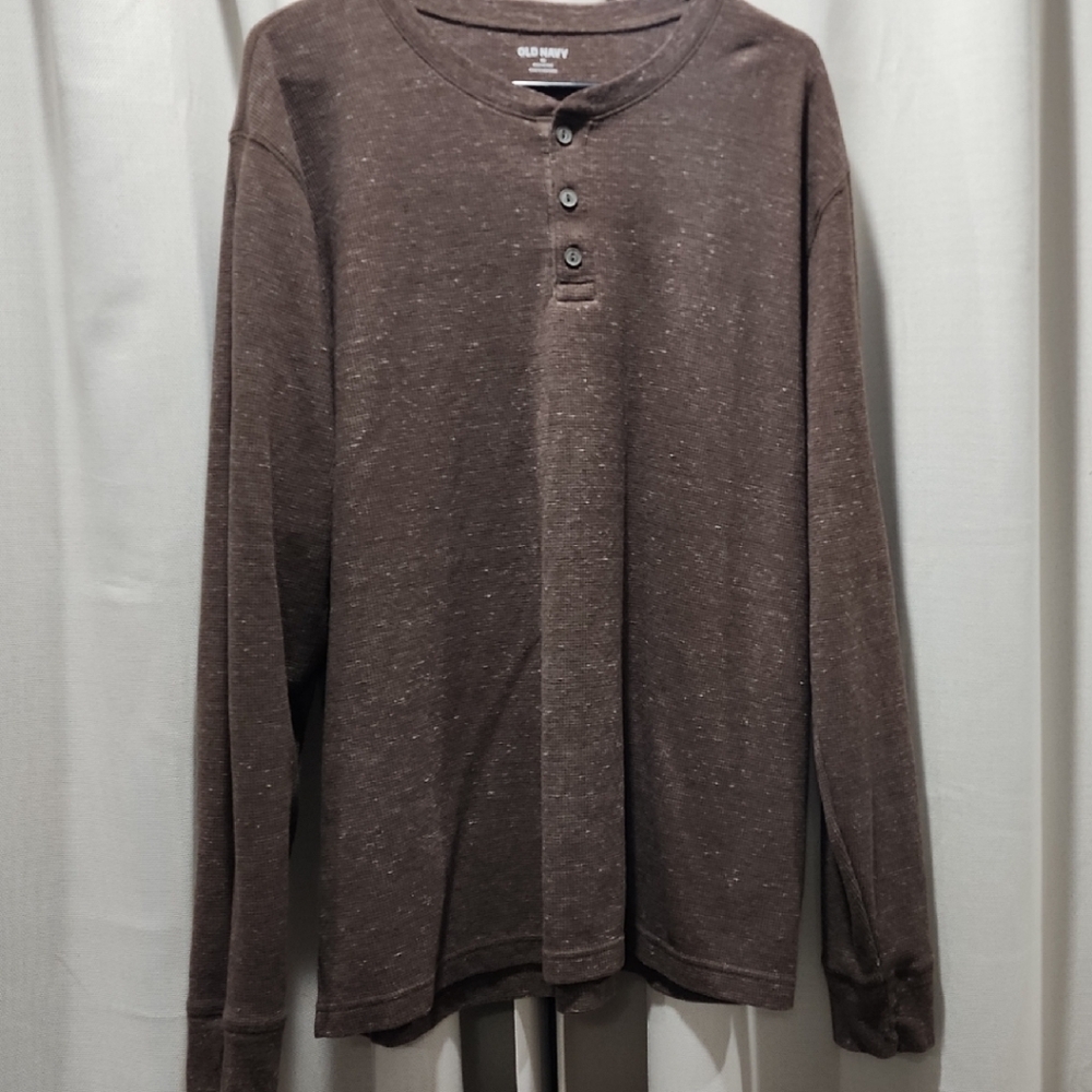 Old Navy Brown Flex Henley